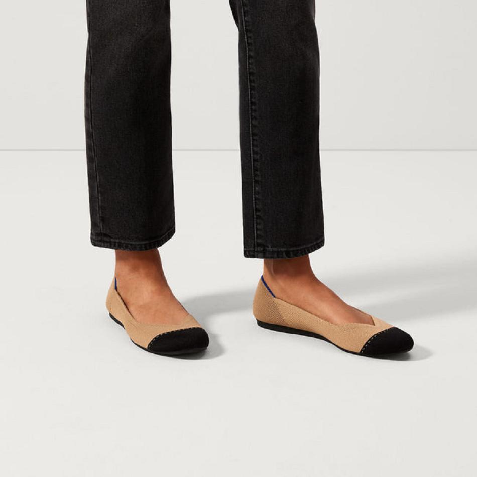 Women's Rothy's The Flat Flat Shoes Brown | MAUFT74657