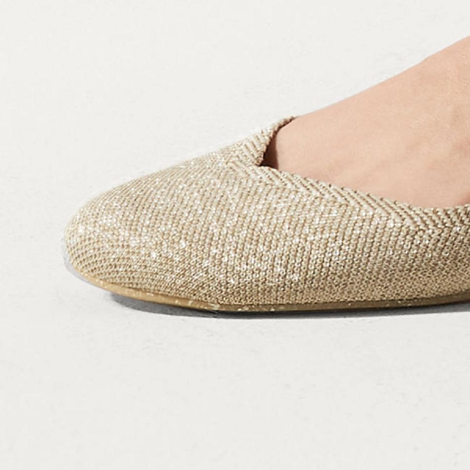 Women's Rothy's The Flat Flat Shoes Gold / Metal | AUDFL62559