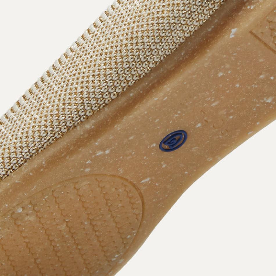 Women's Rothy's The Flat Flat Shoes Gold / Metal | AUDFL62559