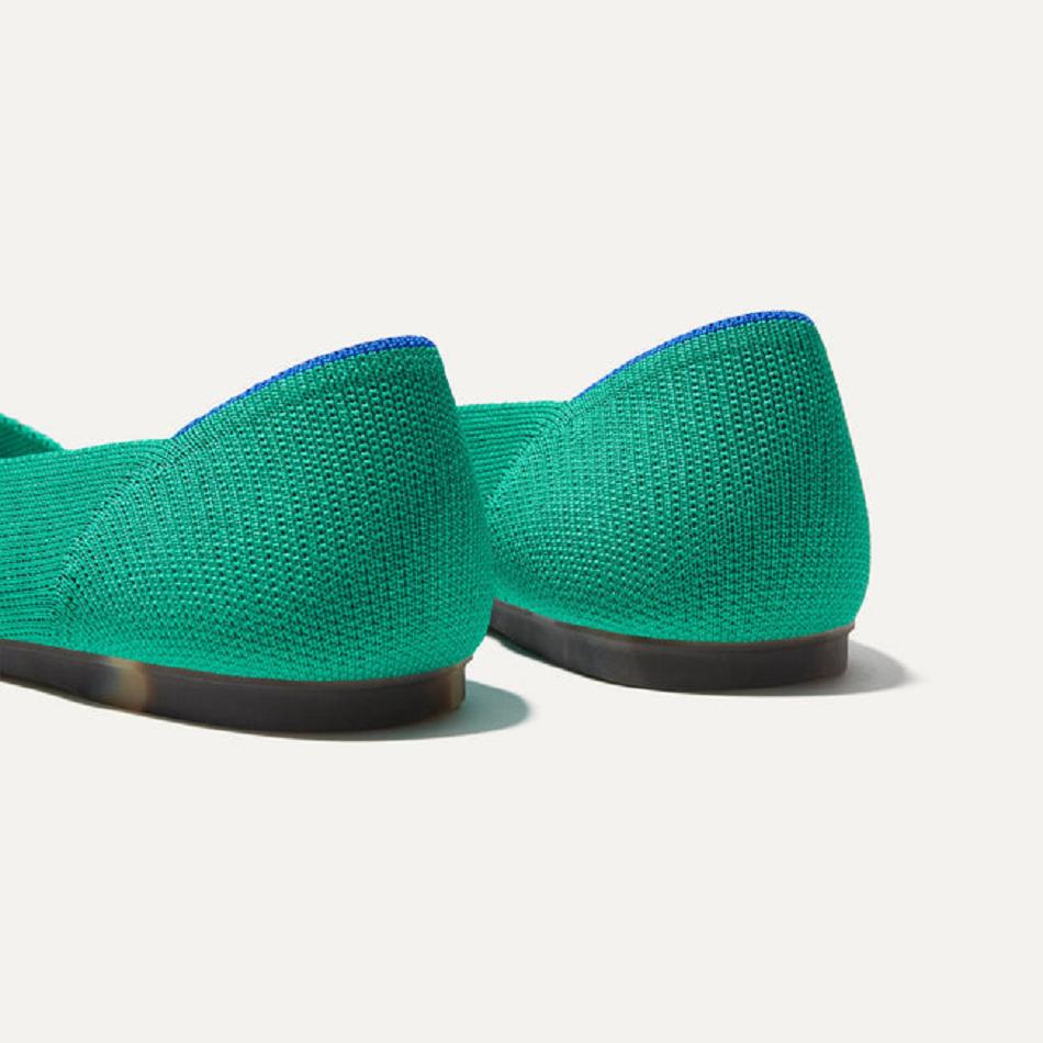 Women's Rothy's The Flat Flat Shoes Green | AUCIF47027
