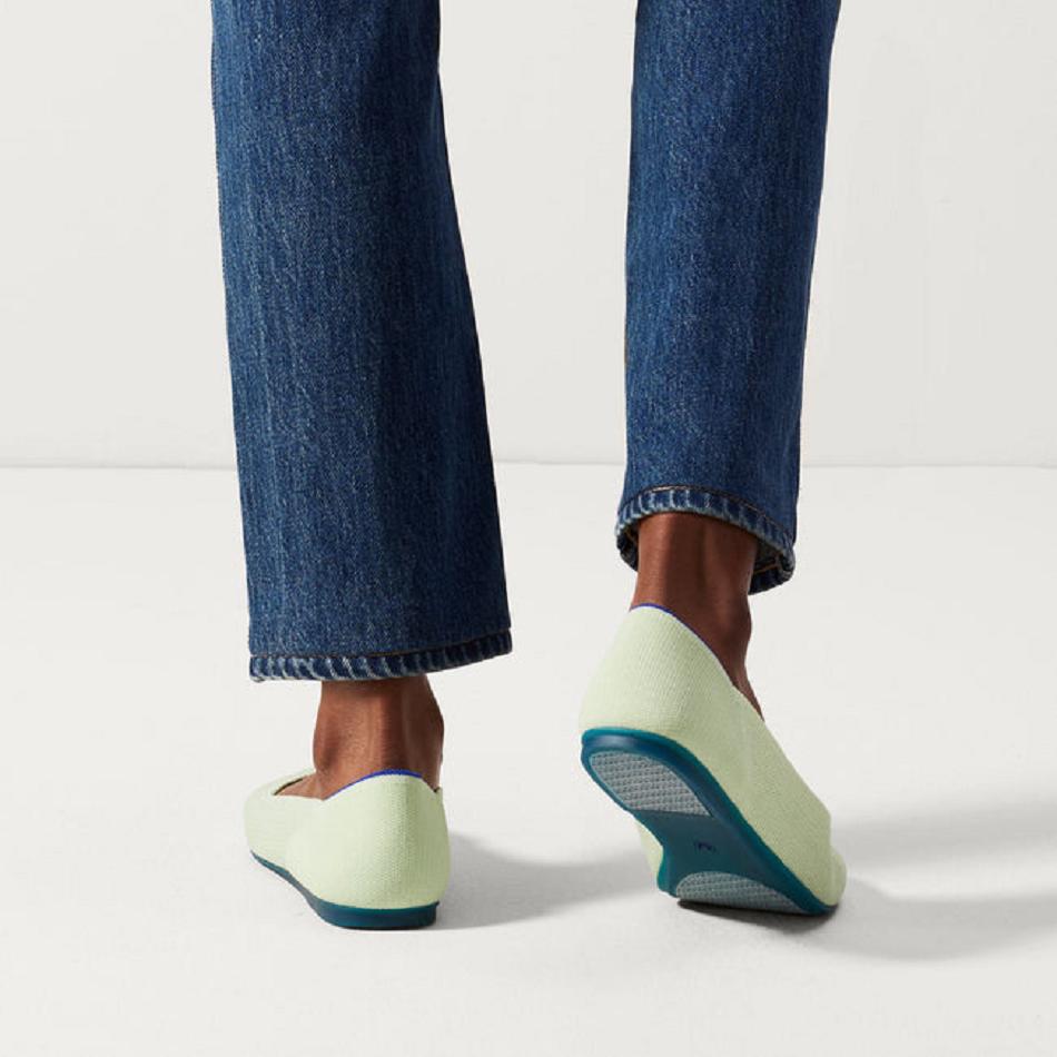Women's Rothy's The Flat Flat Shoes Green | AUICD42296