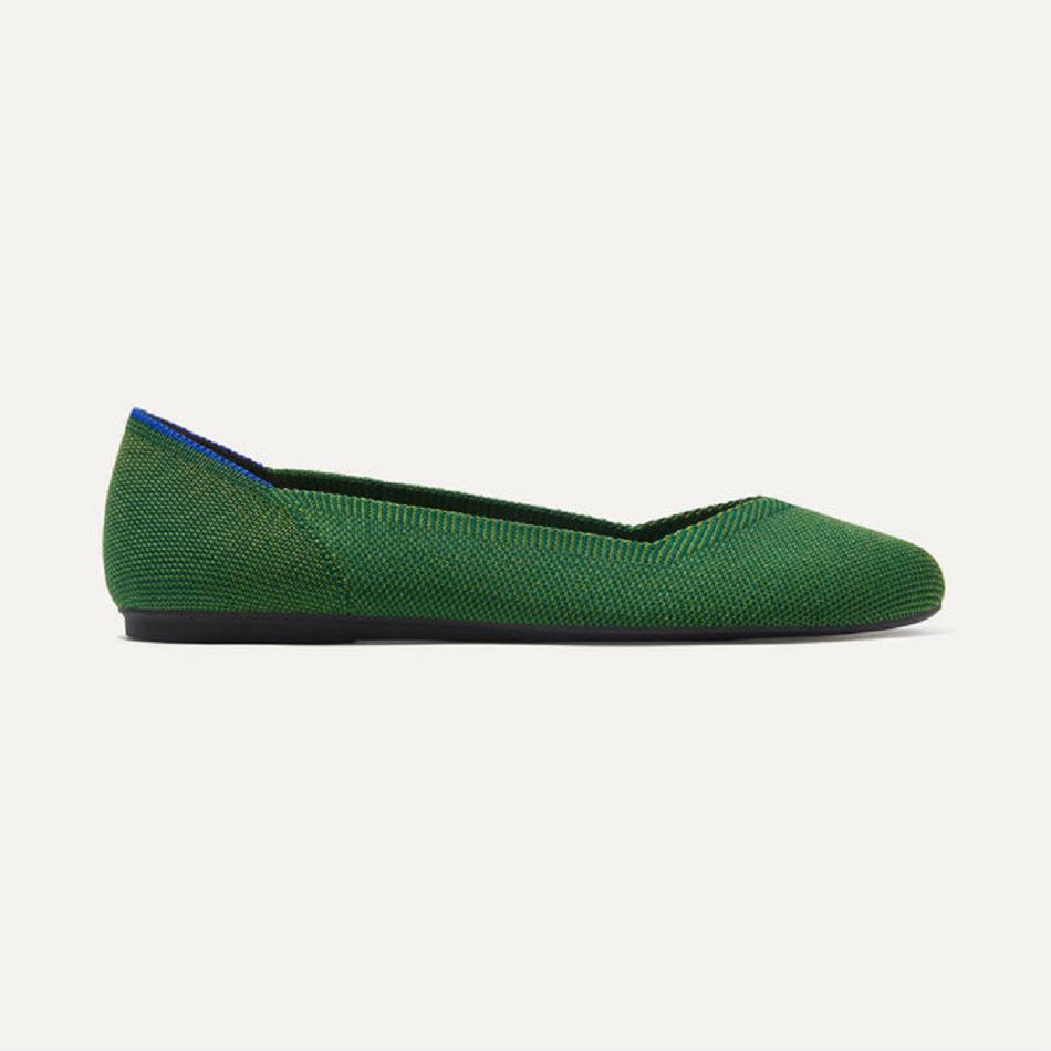 Women's Rothy's The Flat Flat Shoes Green | UAUTG28638