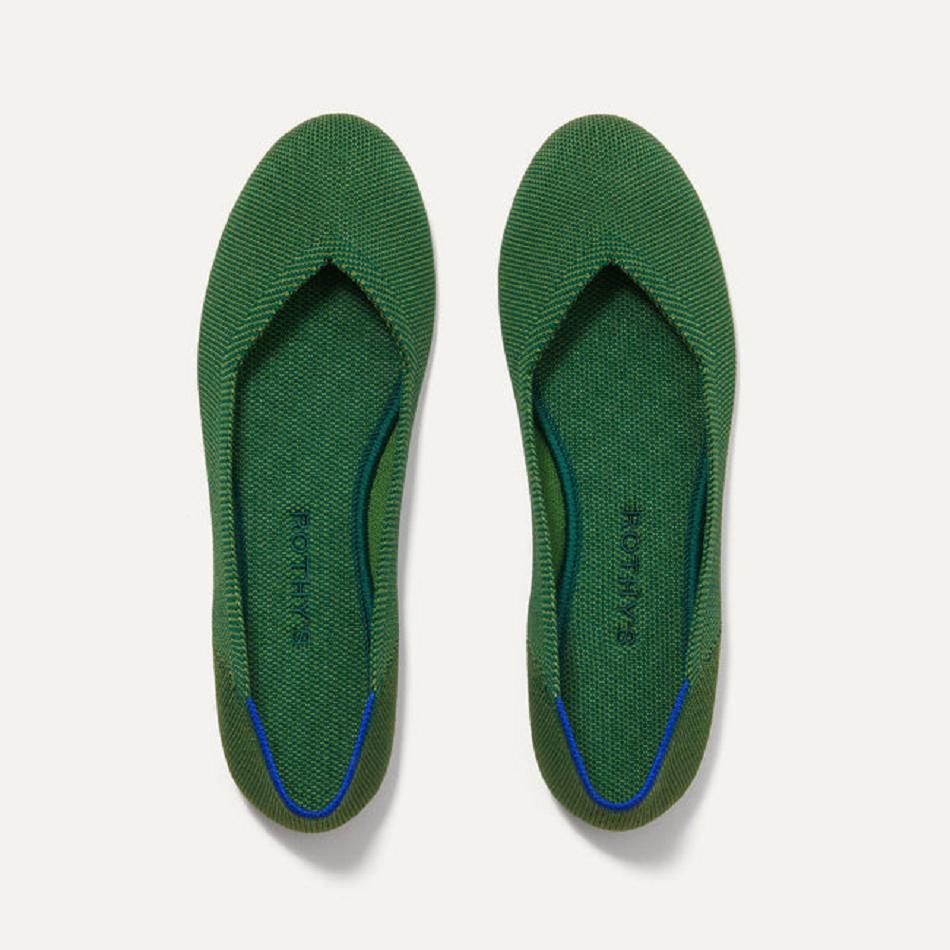 Women\'s Rothy\'s The Flat Flat Shoes Green | UAUTG28638