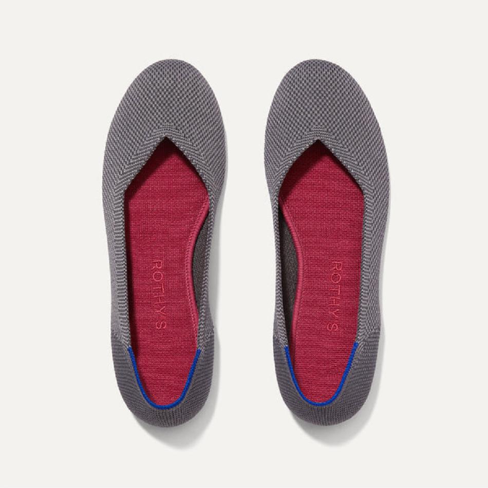 Women\'s Rothy\'s The Flat Flat Shoes Grey | AUJBT17129