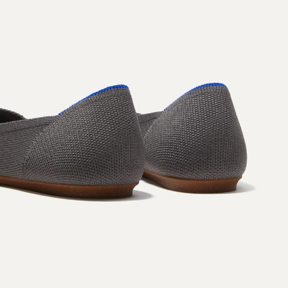 Women's Rothy's The Flat Flat Shoes Grey | LAUTR45231