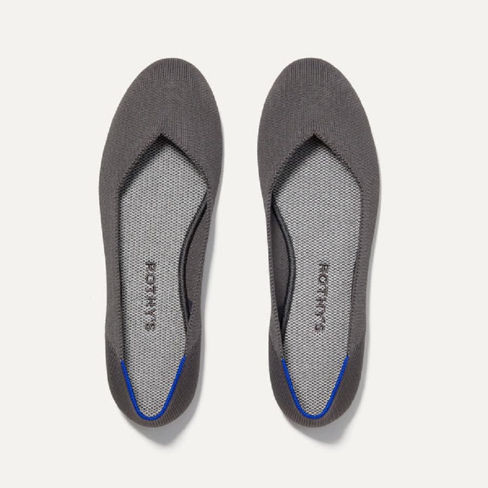 Women\'s Rothy\'s The Flat Flat Shoes Grey | LAUTR45231