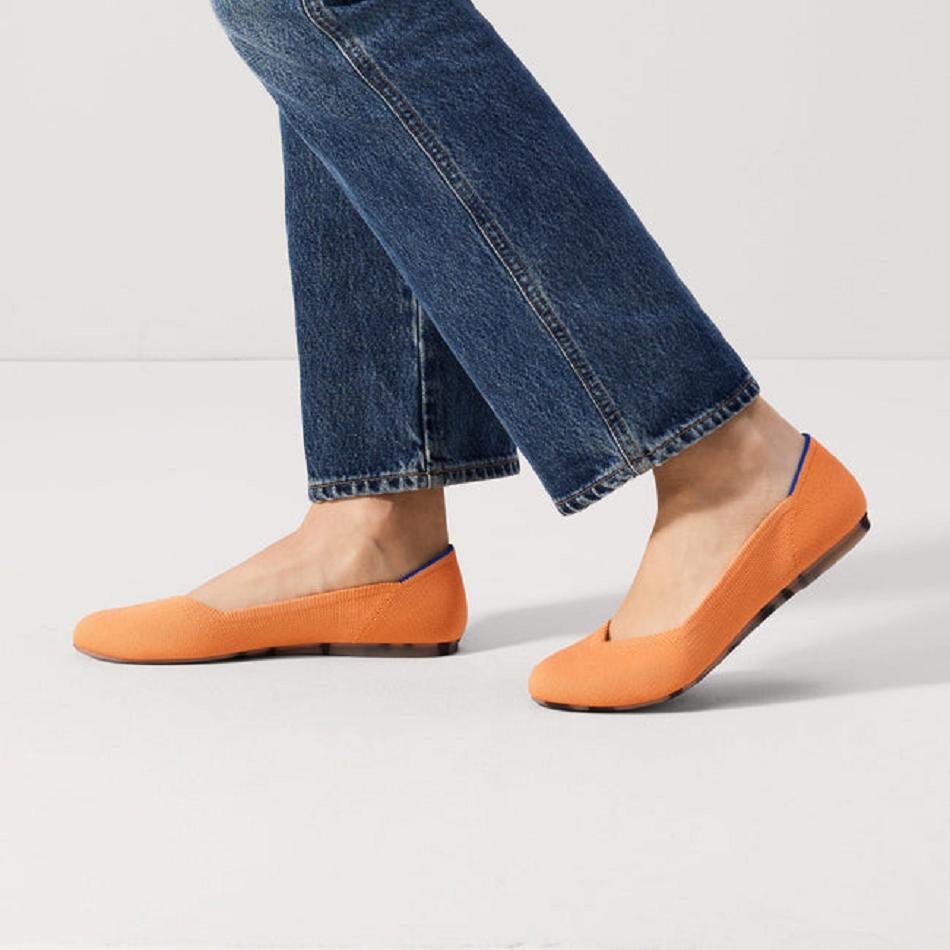 Women's Rothy's The Flat Flat Shoes Orange | AUQCS95088