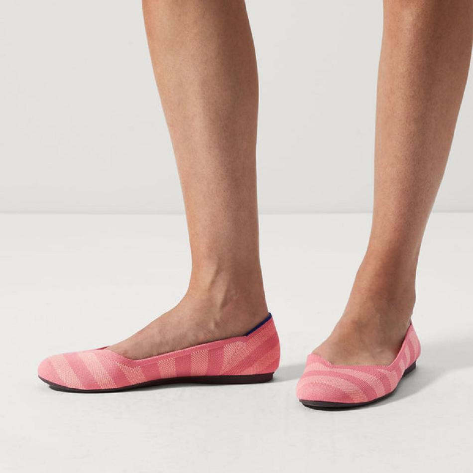Women's Rothy's The Flat Flat Shoes Pink | BAUSO12966