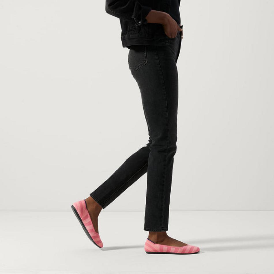 Women's Rothy's The Flat Flat Shoes Pink | BAUSO12966