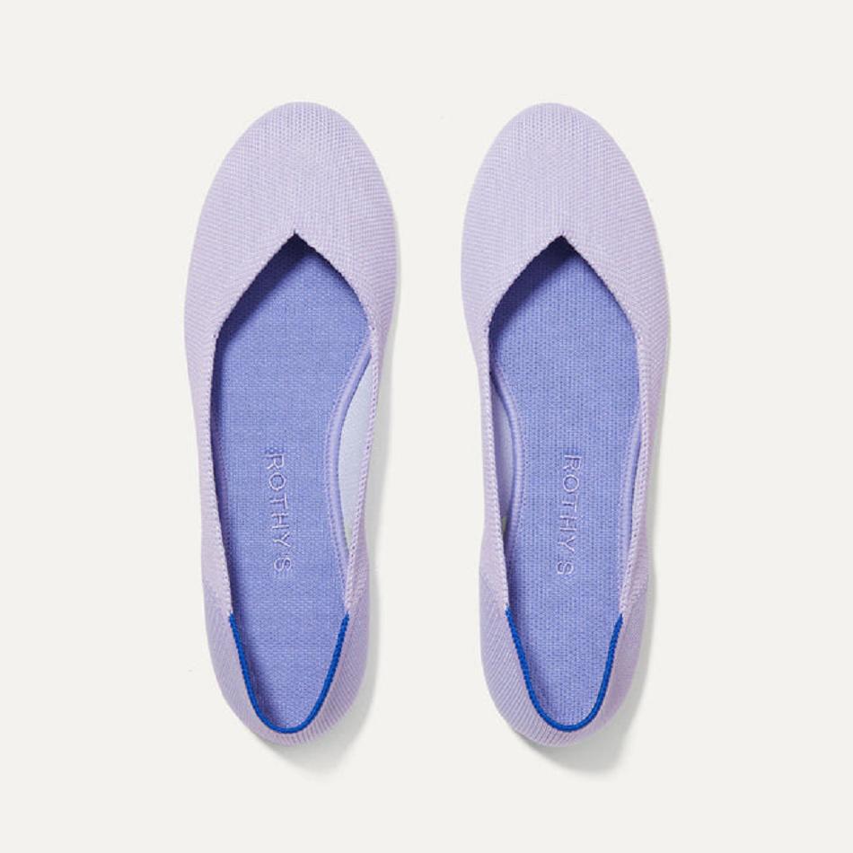 Women's Rothy's The Flat Flat Shoes Purple | AUCIF56296