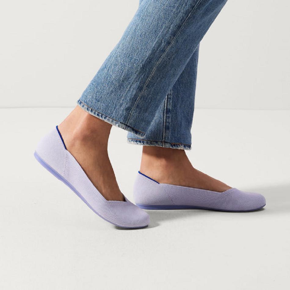 Women's Rothy's The Flat Flat Shoes Purple | AUCIF56296