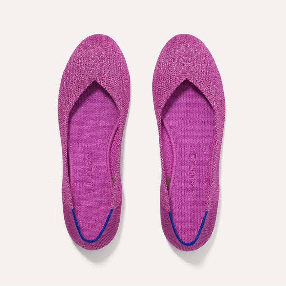 Women's Rothy's The Flat Flat Shoes Purple | MAUHR95904