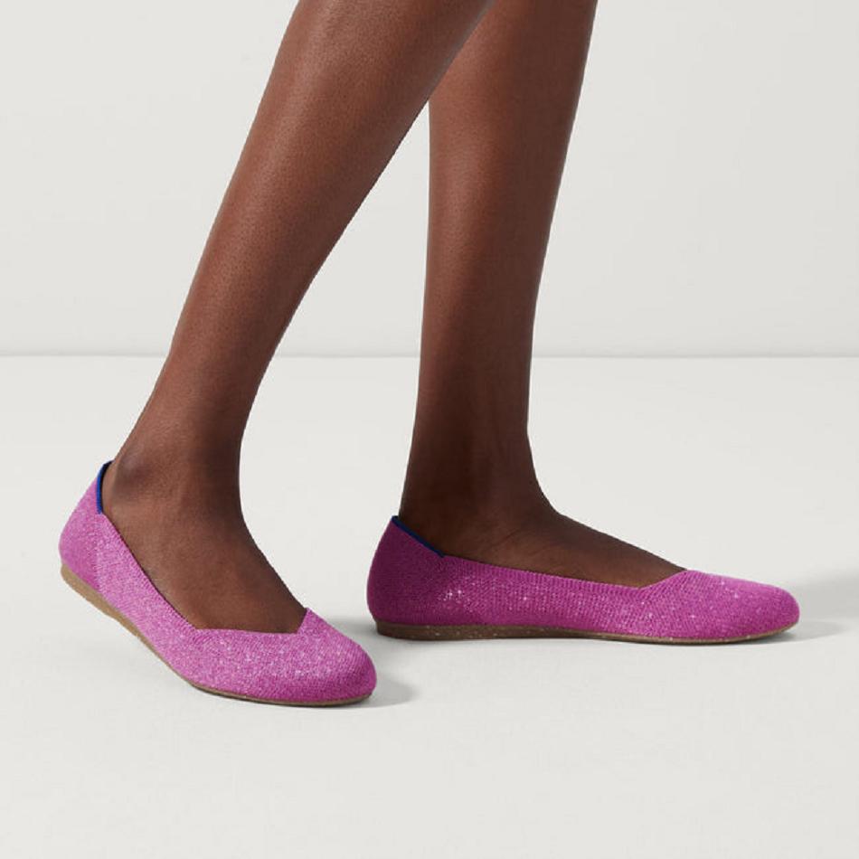 Women's Rothy's The Flat Flat Shoes Purple | MAUHR95904