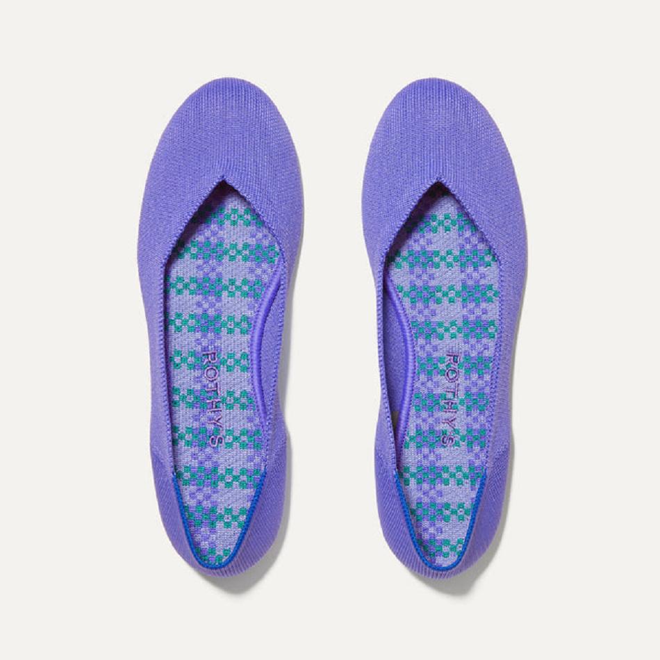 Women\'s Rothy\'s The Flat Flat Shoes Purple | PAUER97469