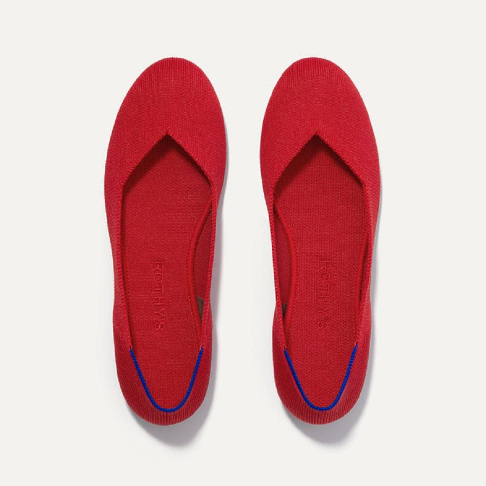 Women\'s Rothy\'s The Flat Flat Shoes Red | AUIIZ96453
