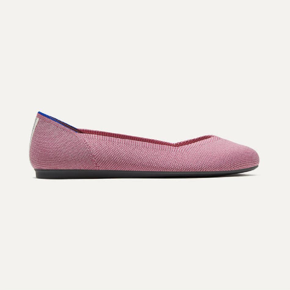 Women's Rothy's The Flat Flat Shoes Rose | XAUBH86109