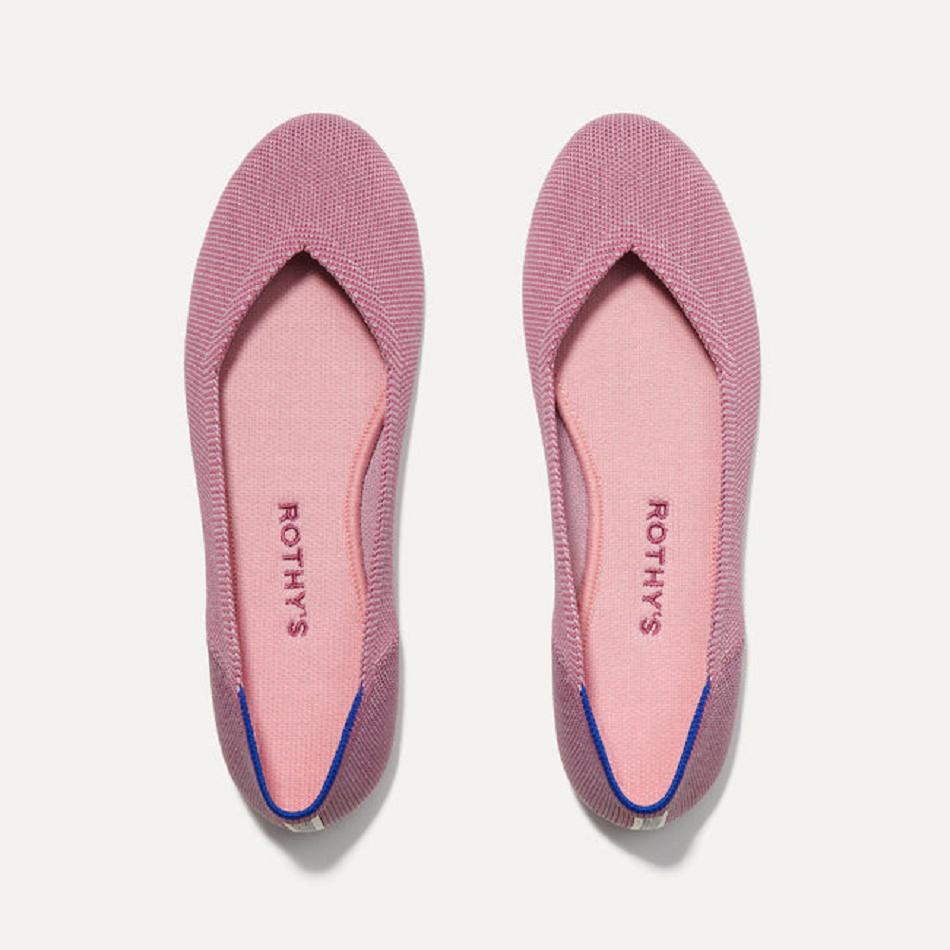 Women\'s Rothy\'s The Flat Flat Shoes Rose | XAUBH86109