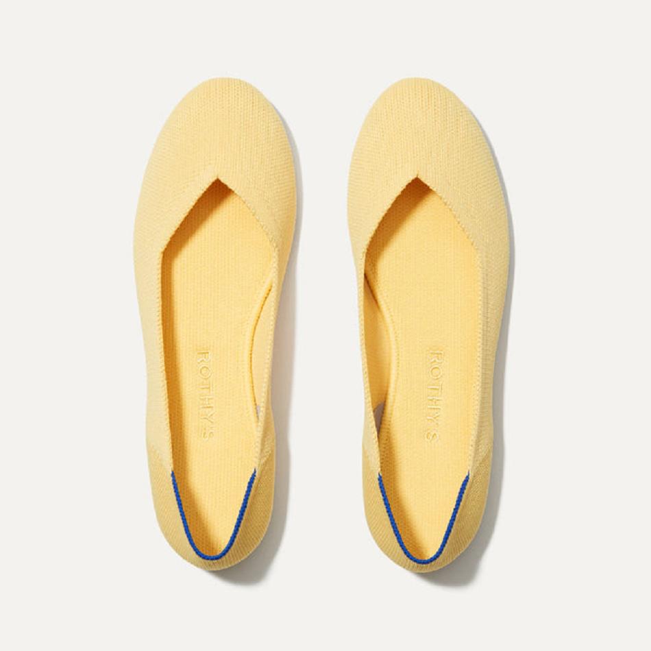 Women\'s Rothy\'s The Flat Flat Shoes Yellow | AUNEJ56016
