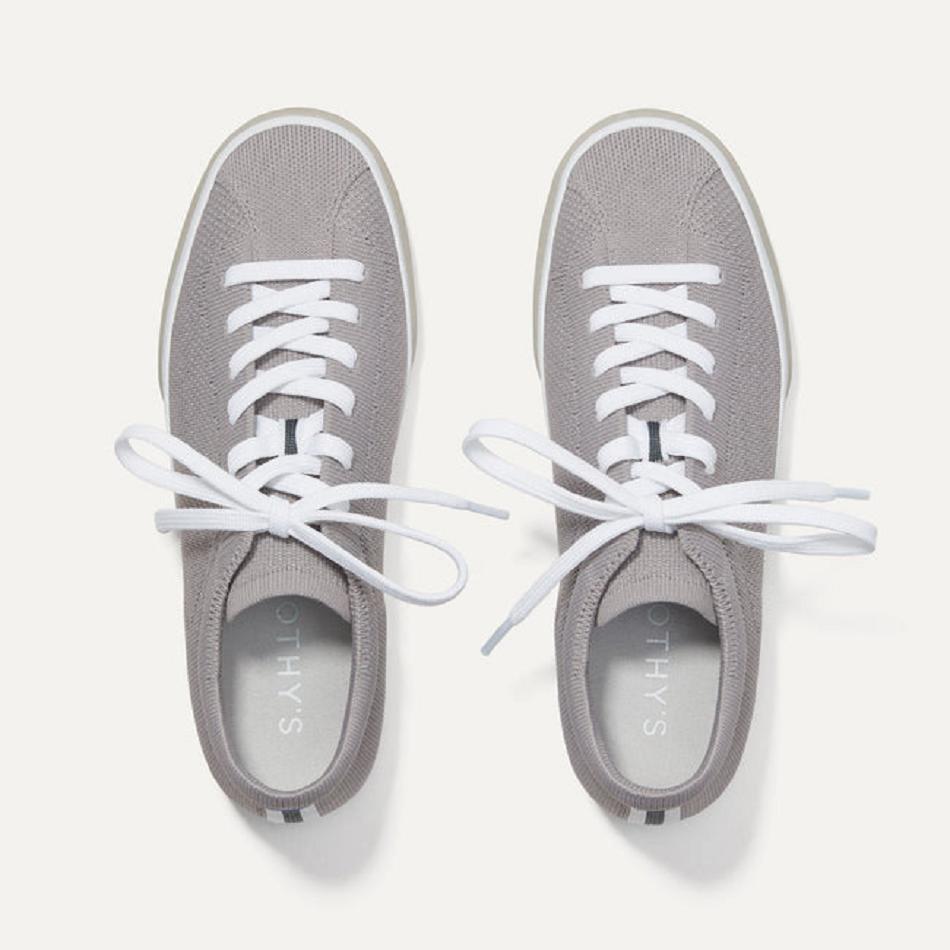 Women's Rothy's The Lace Up Sneakers Grey | AUICD39321
