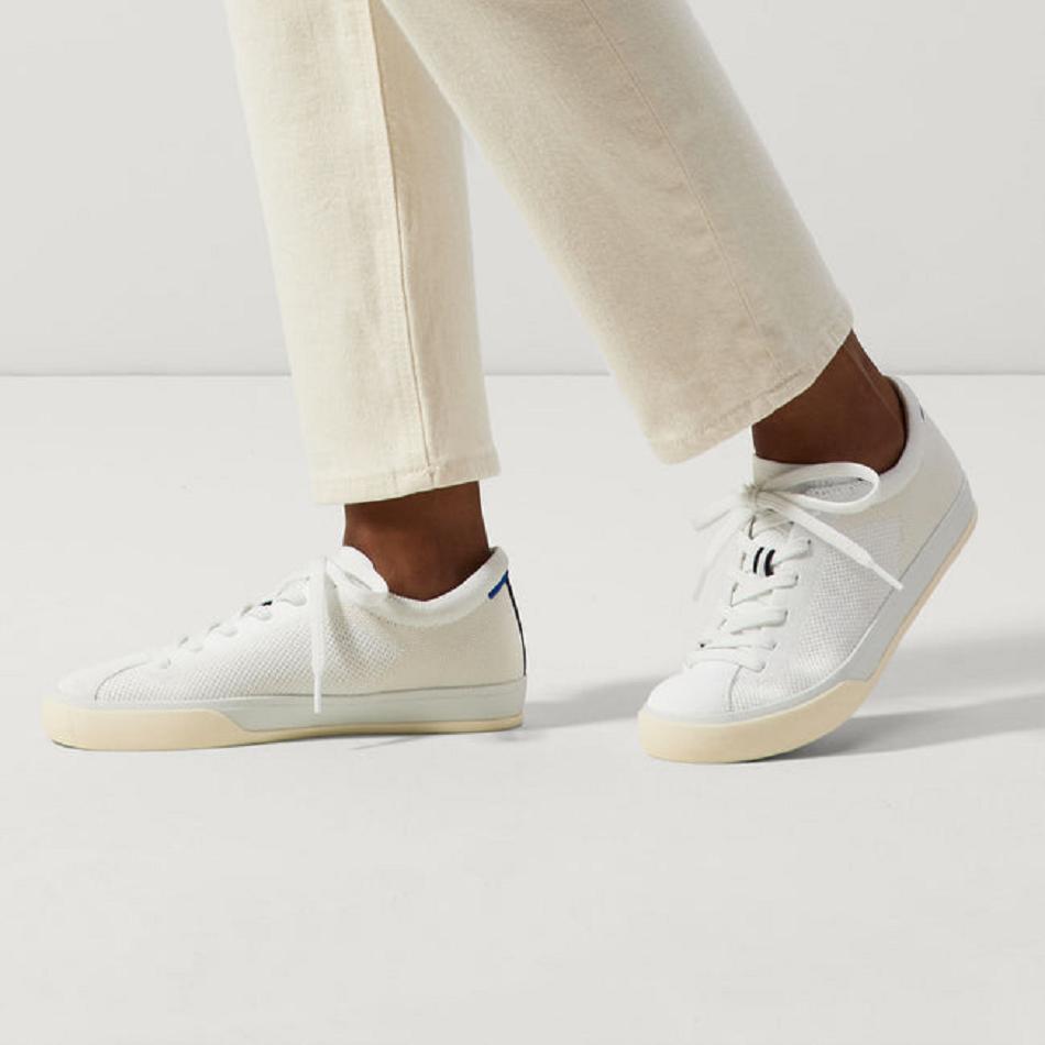 Women's Rothy's The Lace Up Sneakers White | TAUPQ33910