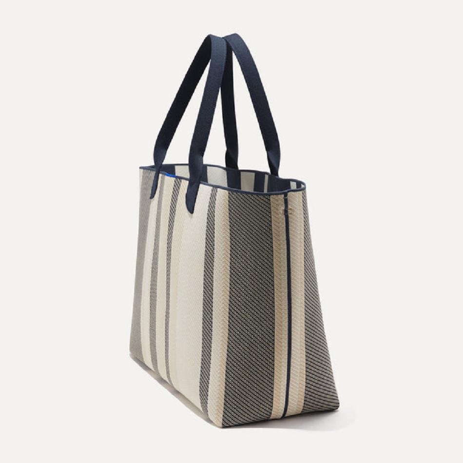 Women's Rothy's The Lightweight Mega Tote Bags Navy / Stripes | SAUVO44980
