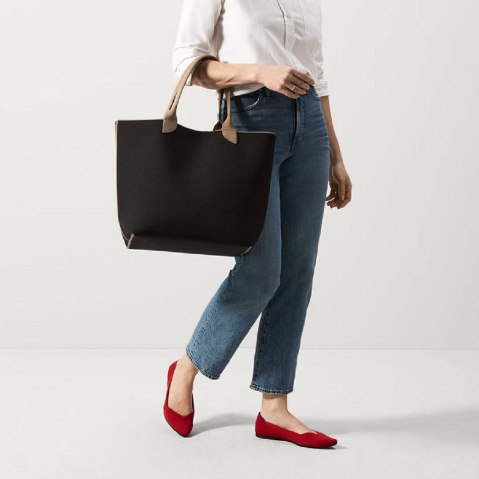 Women's Rothy's The Lightweight Tote Bags Black | LAUSX49473
