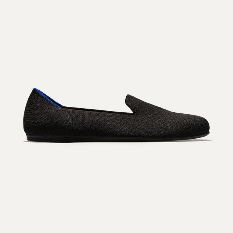 Women's Rothy's The Loafer Flat Shoes Black | ZAUNQ85602