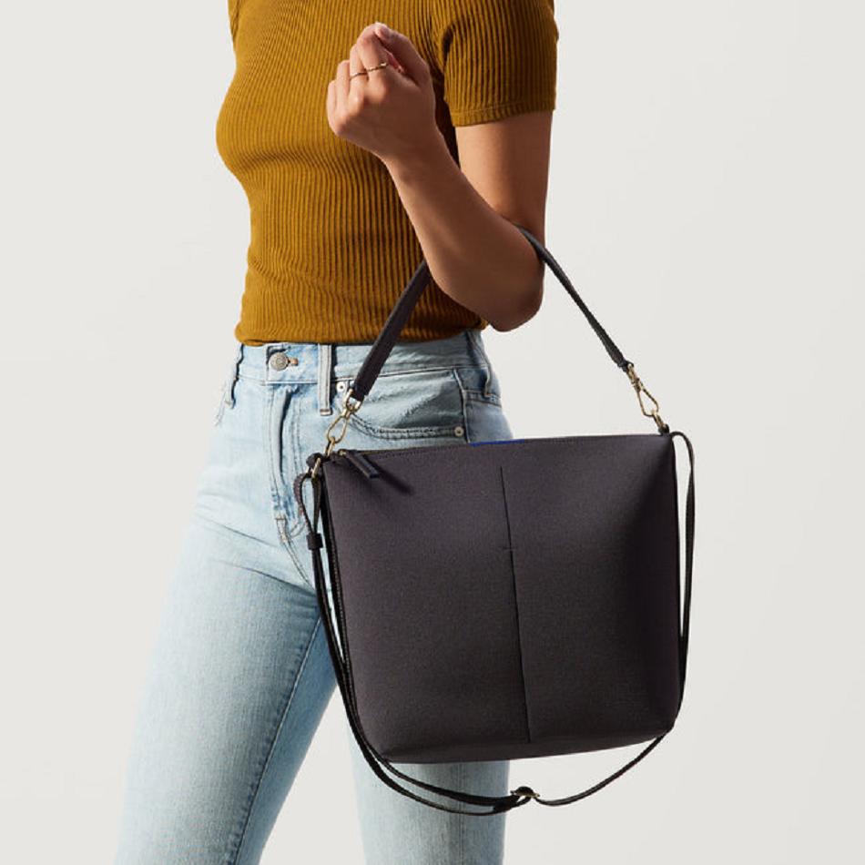 Women's Rothy's The Mini Zip Bucket Handbag Black | AUJVR33653