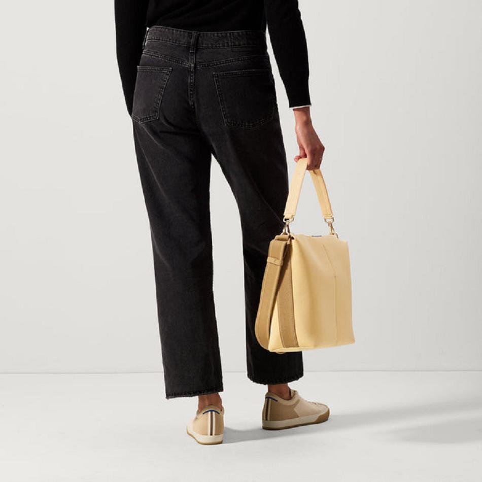 Women's Rothy's The Mini Zip Bucket Handbag Yellow | MAUHR48944
