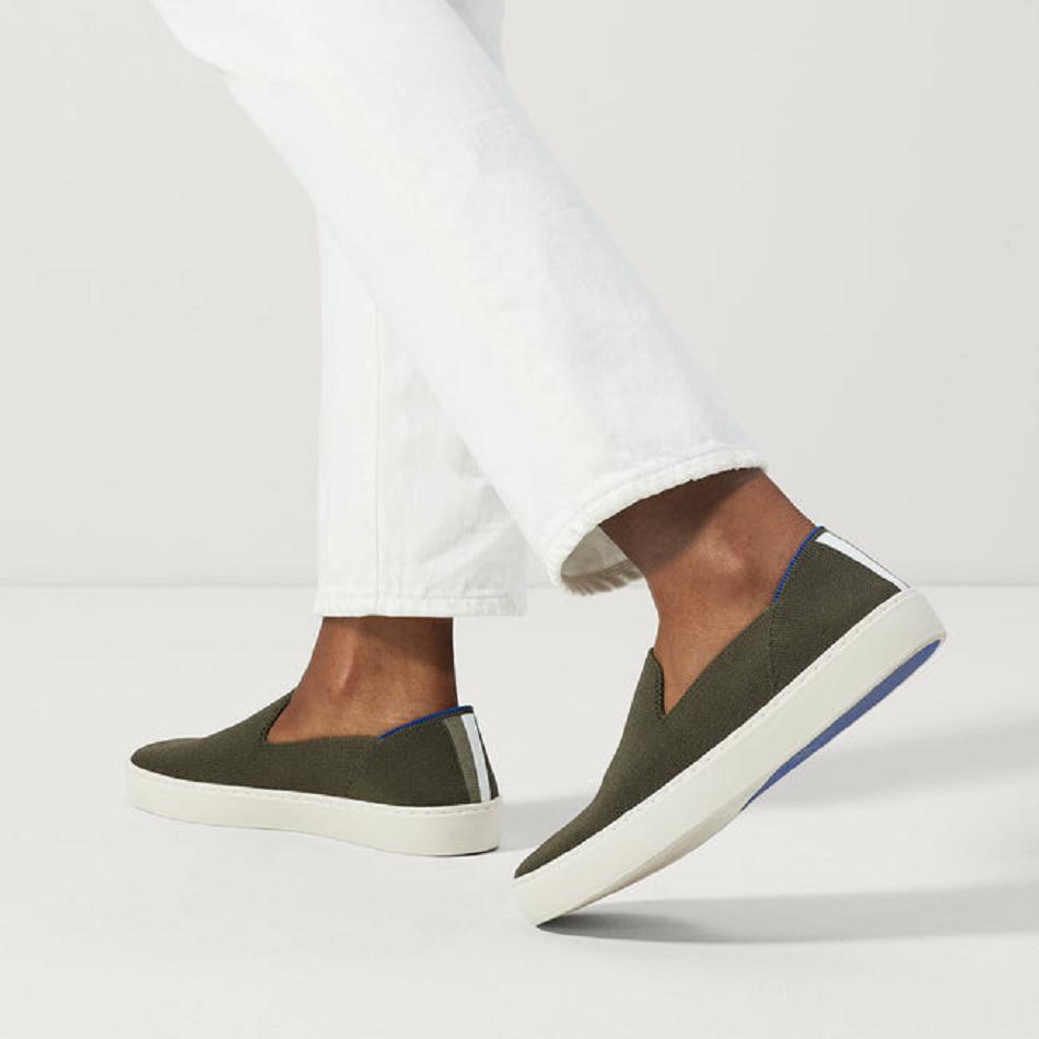 Women's Rothy's The Original Slip On Sneakers Green | FAUHY67731