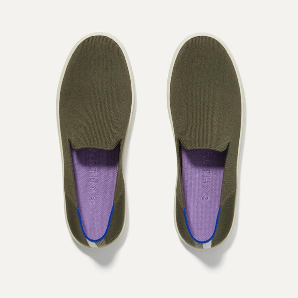 Women's Rothy's The Original Slip On Sneakers Green | FAUHY67731