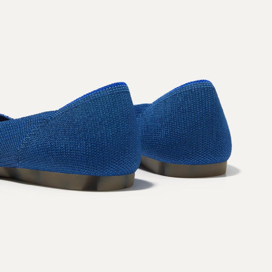 Women's Rothy's The Point Flat Shoes Blue | AAUWC76436