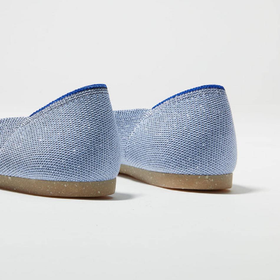 Women's Rothy's The Point Flat Shoes Blue | AUQAV94065