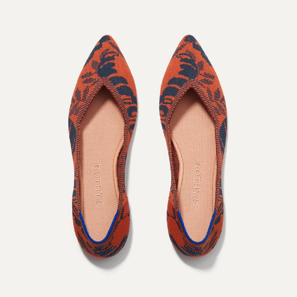 Women\'s Rothy\'s The Point Flat Shoes Brown | AUDYB14593
