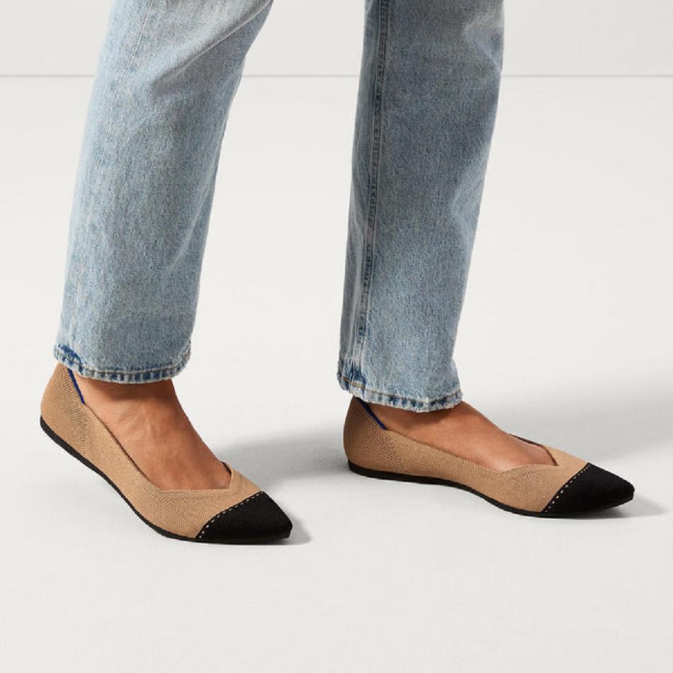 Women's Rothy's The Point Flat Shoes Brown | AUQAV66076