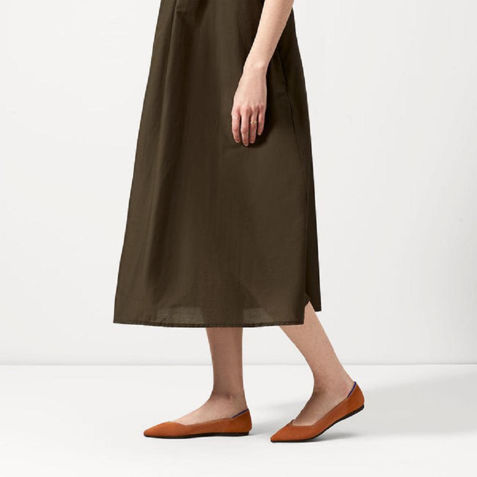 Women's Rothy's The Point Flat Shoes Brown | DAUVO18573