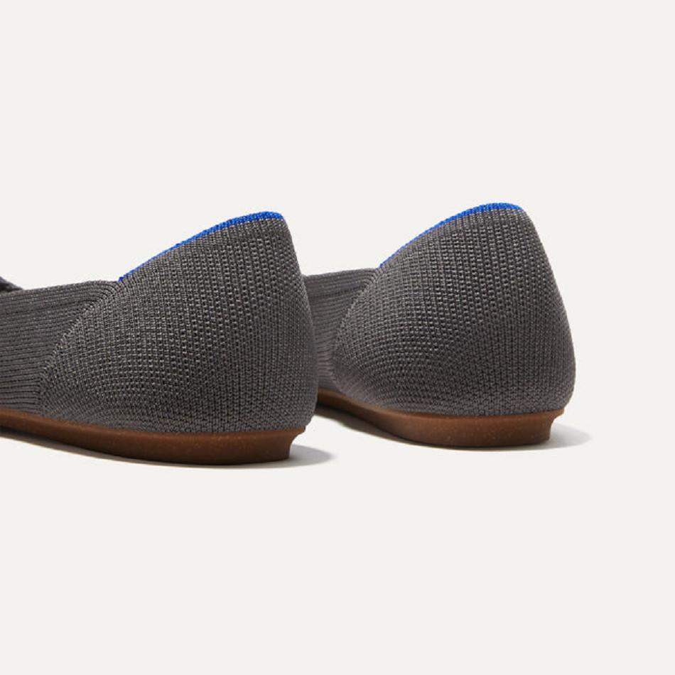 Women's Rothy's The Point Flat Shoes Grey | AUIIZ95894