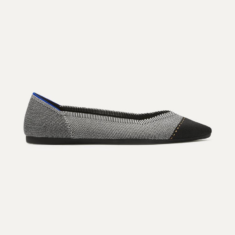 Women's Rothy's The Point Flat Shoes Grey | AUJBT43275