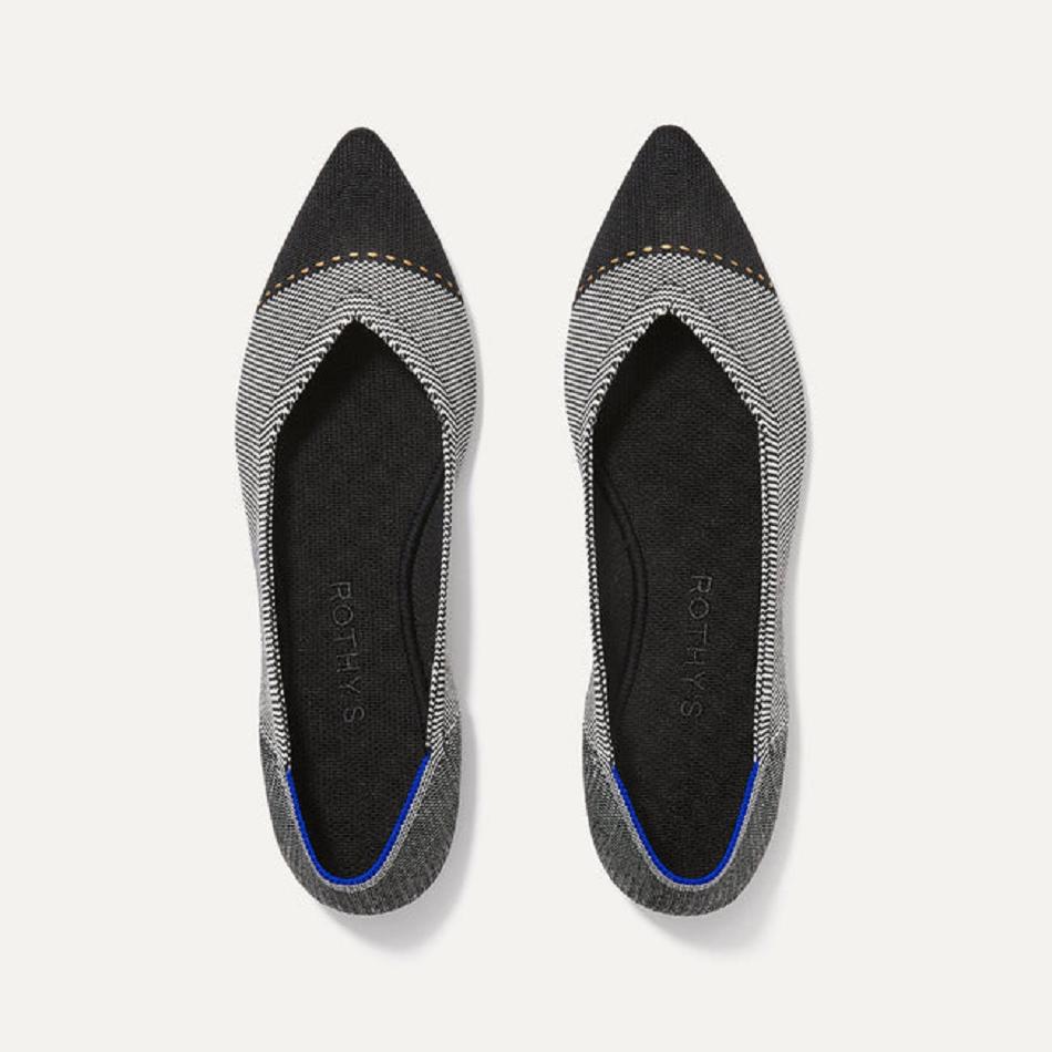 Women\'s Rothy\'s The Point Flat Shoes Grey | AUJBT43275