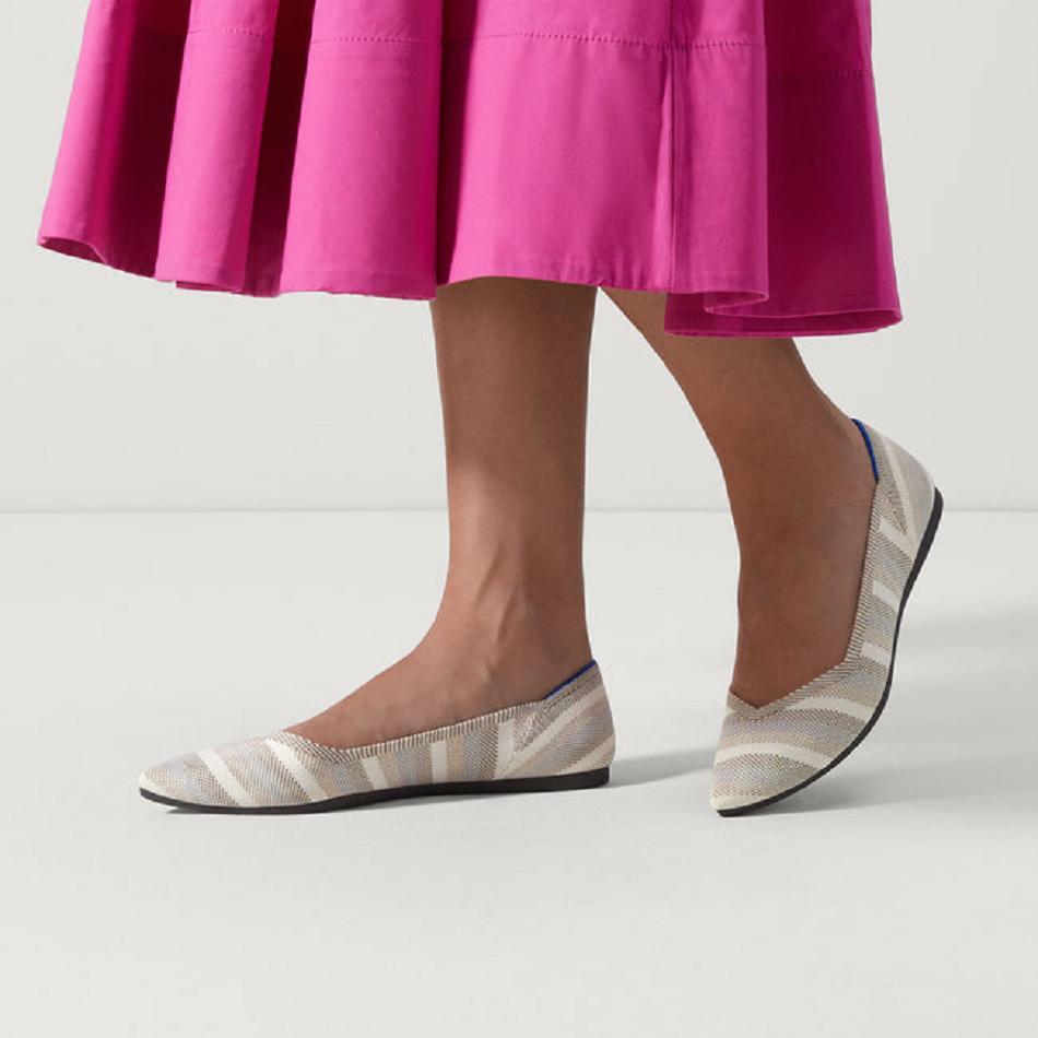 Women's Rothy's The Point Flat Shoes Grey | MAUFT24536