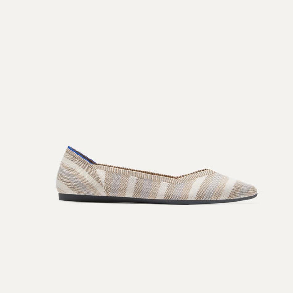Women's Rothy's The Point Flat Shoes Grey | MAUFT24536