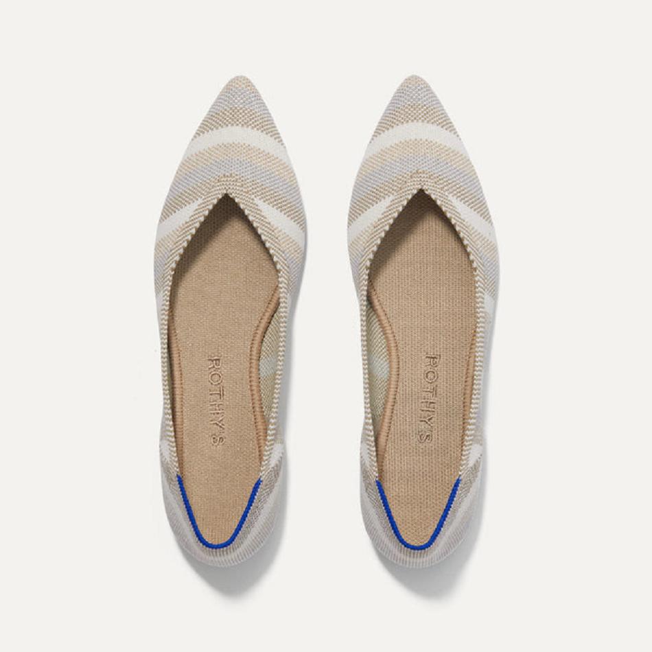 Women\'s Rothy\'s The Point Flat Shoes Grey | MAUFT24536