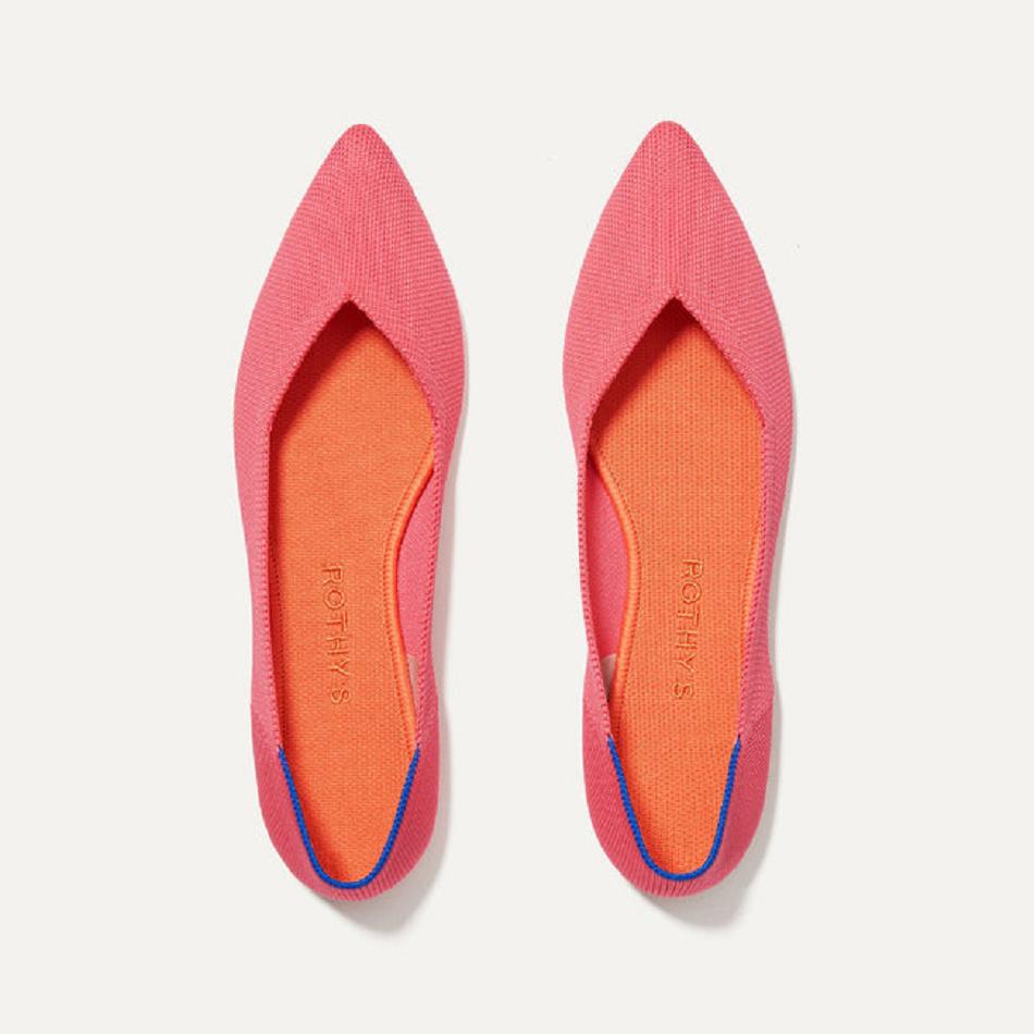 Women's Rothy's The Point Flat Shoes Pink | MAUHR23817
