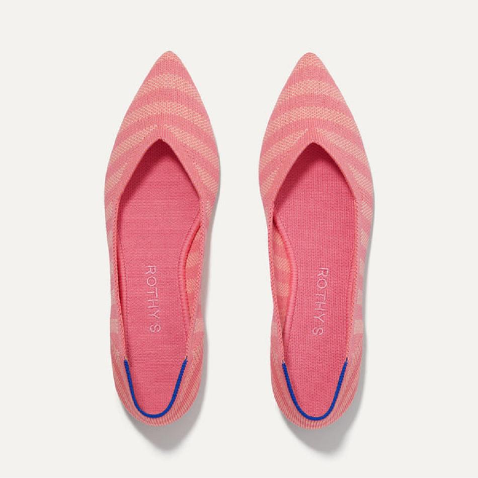 Women's Rothy's The Point Flat Shoes Pink | PAUER39342