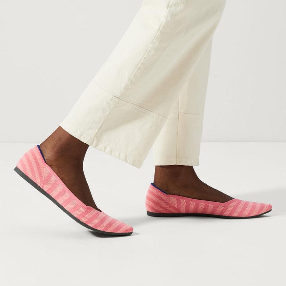 Women's Rothy's The Point Flat Shoes Pink | PAUER39342