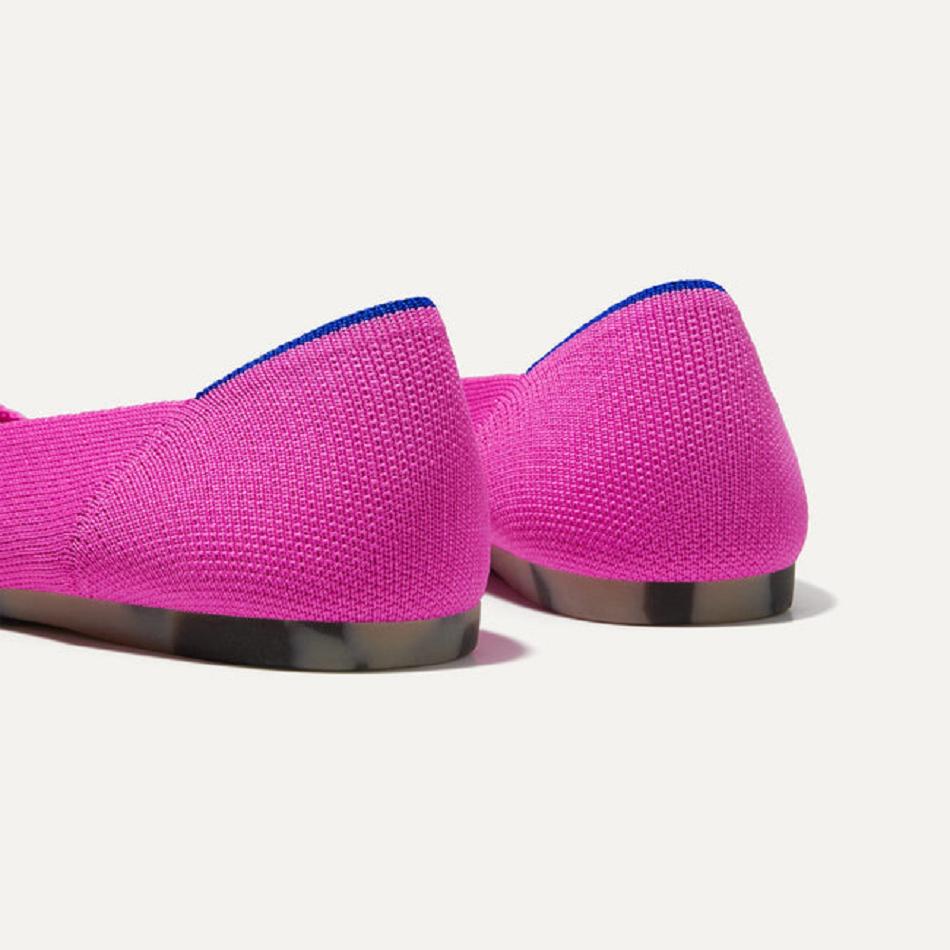 Women's Rothy's The Point Flat Shoes Purple | AUXMI51869