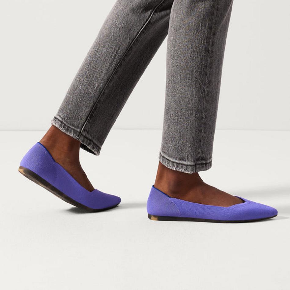 Women's Rothy's The Point Flat Shoes Purple | BAUSO56924