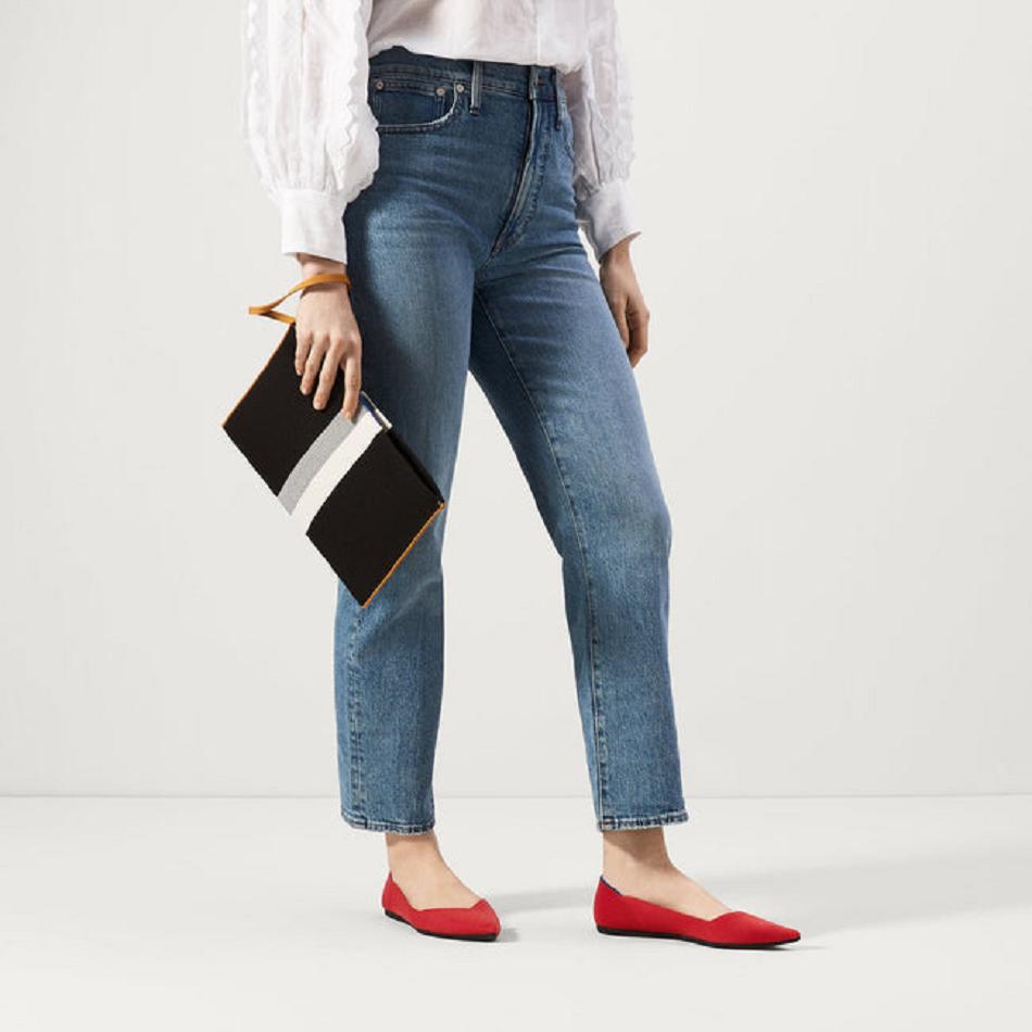 Women's Rothy's The Point Flat Shoes Red | SAUNY68326