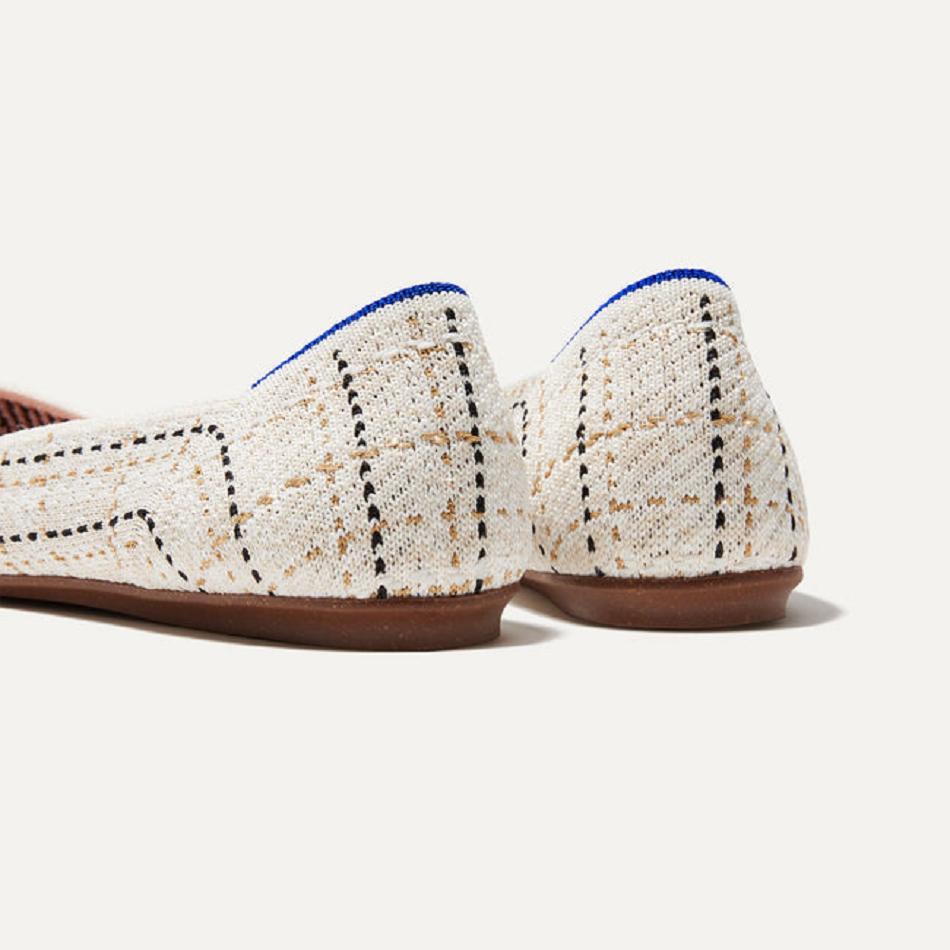Women's Rothy's The Point Flat Shoes White | ZAUNQ21378