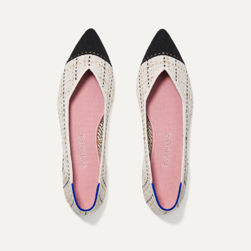 Women\'s Rothy\'s The Point Flat Shoes White | ZAUNQ21378